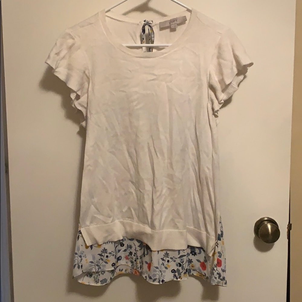 Loft mixed media shortsleeved sweater